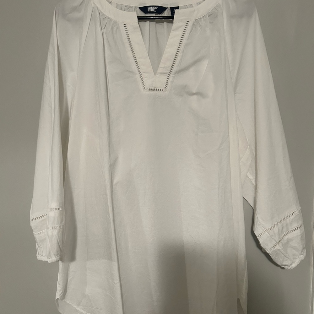 Lands' End White Women's Tunic Top